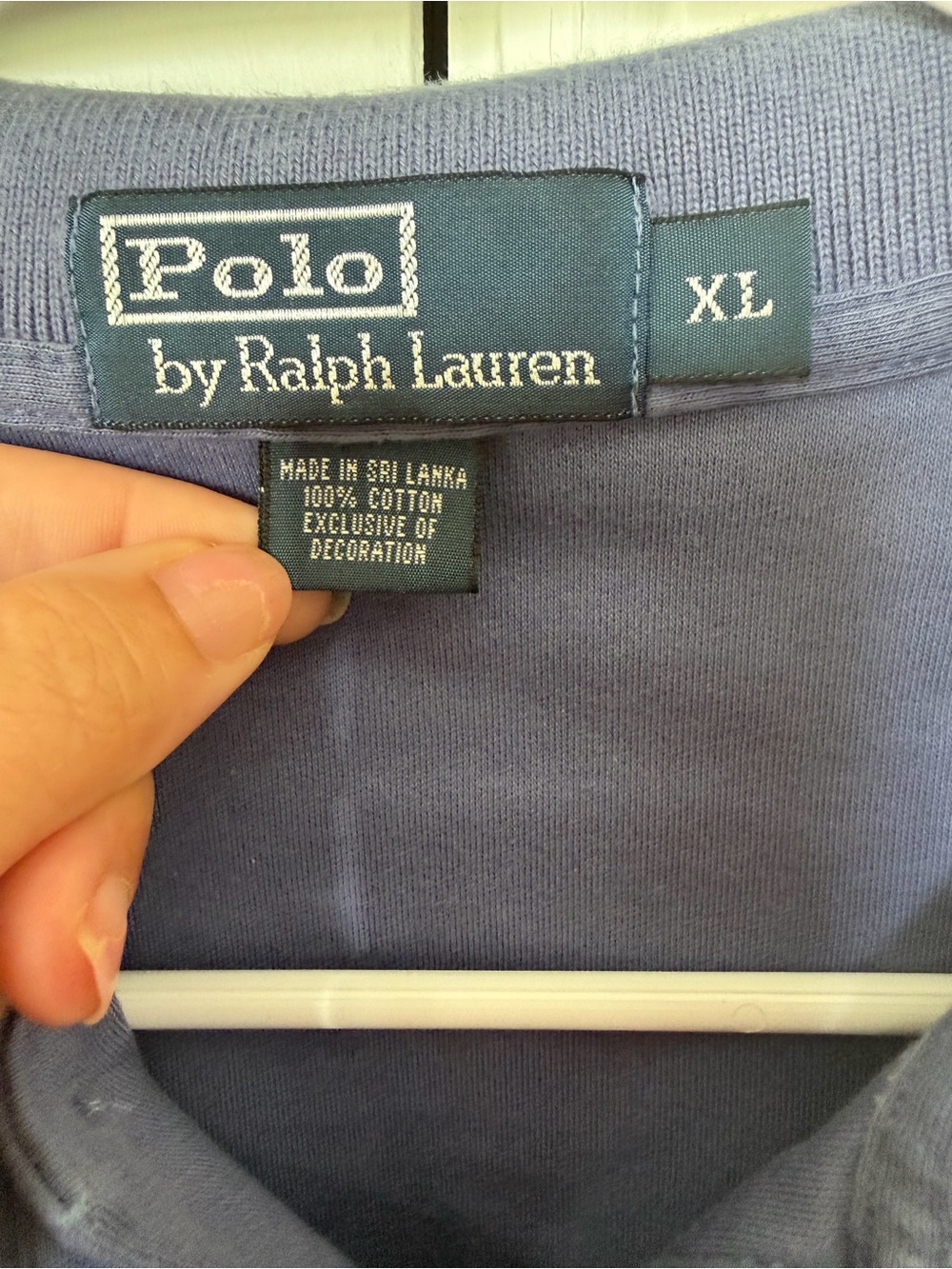 Polo Ralph Lauren Blue Cotton Polo Shirt XL Yellow Pony Classic Men’s - Picture 6 of 7